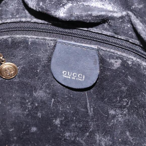 GUCCI Bamboo Hand Bag Suede Black Gold 001 001 - Picture 14 of 16